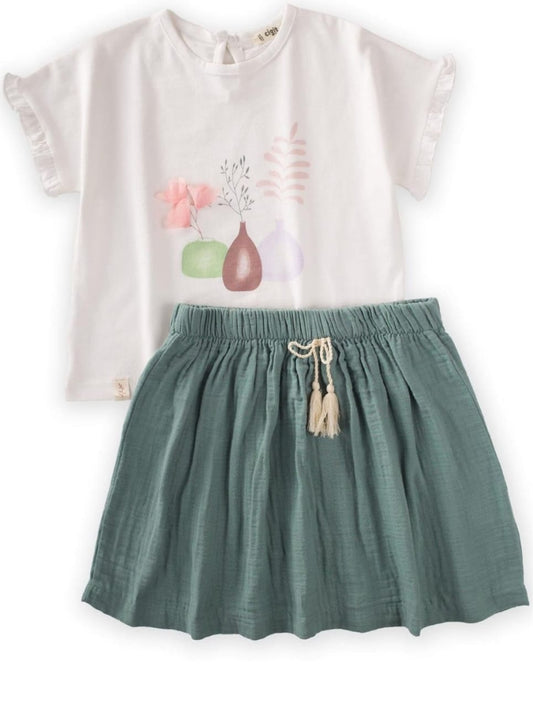 Linen Skirt Cotton top