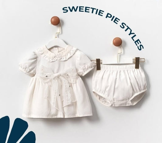 Dress White Bow with Slip