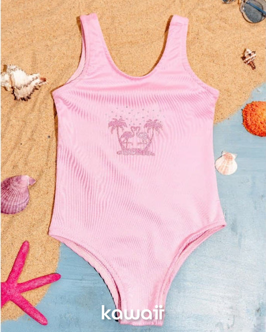 Swimsuit Strass Flamingo